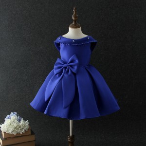 Style Diva Electric Blue Backless Kids Party Dress