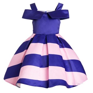 Stylish Stripes Pink and Blue Kids Dress